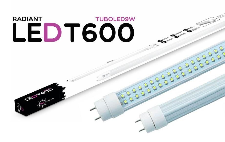 TUBO LED T600 60CM 9W 6500K LUZ FRÍA 750LM RADIANT LED