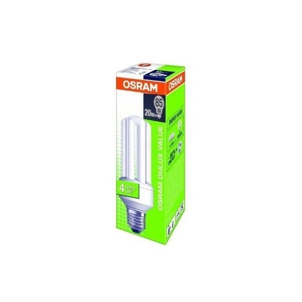 LAMPARA 20W OSRAM BAJO CONSUMO E27, BLANCO CALIDO