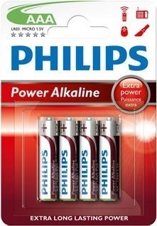 Pilas alcalina 34LR3 Power Alkaline AAA Philips 12 blisters de 4 unidades.