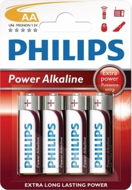 Pilas alcalina 34LR6 Power Alkaline AA Philips 12 blisters de 4 unidades.