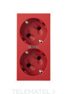 BASE ENCHUFE ROJA DOBLE SCHUKO CON LED CIMA 500 SIMON