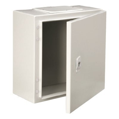 ARMARIO METÁLICO 400 X 300 X 150MM / ENTRADA - CABLES 80 X 200 MM DE FIJACION MURAL CON PLACA CIEGA INCORPORADA. CON 1 CIERRES Y