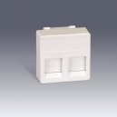 SIMON 27 ADAPTADOR 2 CONECTORES RJ-AMP BLANCO NIEVE ref: 27486-35