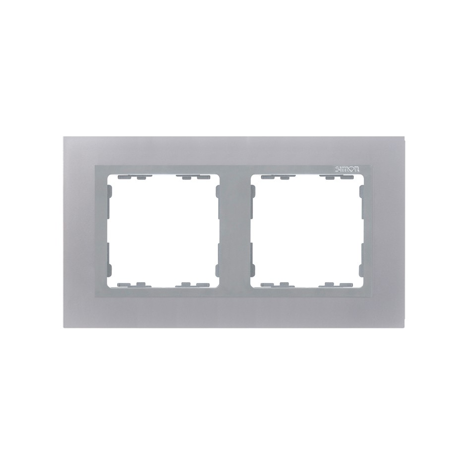 PLACA PARA 2 ELEMENTOS PLATA SIMON 28 ref: 28620-33