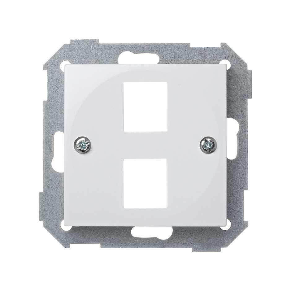 TAPA DOBLE RJ 45 BLANCO NIEVE SIMON 28 ref: 28089-30