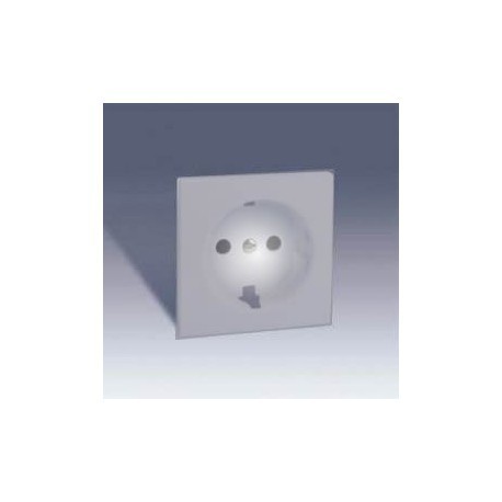 TAPA ENCHUFE 2P TT SCHUKO+SEGURIDAD GRIS ALUMINIO SIMON 28 ref: 28041-63