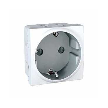 TOMA DE CORRIENTE BIPOLAR  BLANCO POLAR CON TT LATERAL 16A 250V CON PROTECCION INFANTIL SCHNEIDER ref: MGU3.037.18