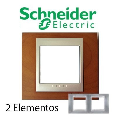 MARCO 2 ELEMENTOS GRIS ALUMINIO, CROMO SATINADO CON EMBELLEDOR INCORPORADO UNICA TOP ref: U66.004.038