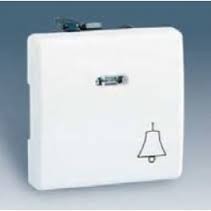 PULSADOR ANCHO CON LUMINOSO SIMBOLO CAMPANA SIMON 27 PLAY BLANCO NIEVE ref: 27161-65