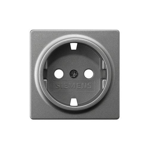 Tapa base Schuko enchufe seguridad carbono metalizado Siemens Delta Miro I-SYS PARA 18524 ref: 5UH10724CM