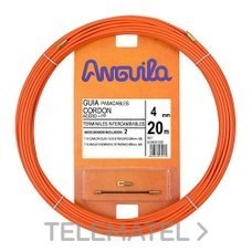 Pasacables cordón acero / polipropileno 4mm 30m naranja