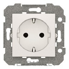 Base enchufe Schuko emborne con tornillo protección serie Viva en blanco