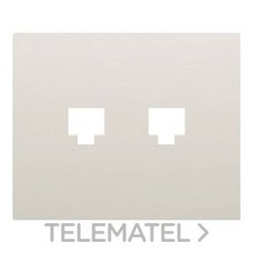 Tapa adaptadora 2 conectores RJ45 y RJ11 BJC Iris en blanco