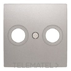 Tapa toma TV 2 conectores serie Viva en plata luna