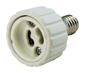 Adaptador bombillas E14 a GU10(cerámico)