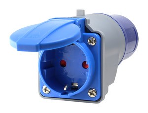 Adapt.ind.2P+T Cetac macho a schuko 16A