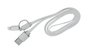 Conex.USB a MicroUSB/Lightning.1m.Blanco
