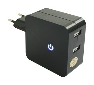 Alimentador USB.230VAC/5VDC.Dos salidas.