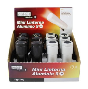 Linterna aluminio 9 leds