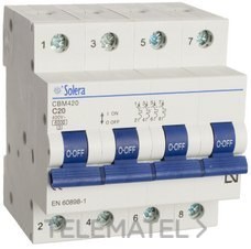 MAGNETOT.4P 4 MOD.50A SECTORES RESID.To.6kA 240/415V AC(50-60Hz)CV.C