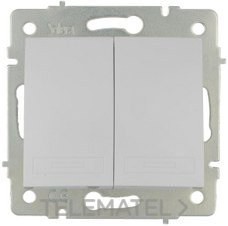 CONMUTADOR INTERRUPTOR DOBLE SERIE EUROPA 10A 250V 83x81 BLANCO