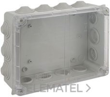 CAJA ESTANCA 220x170x80 12 CONOS TAPA TRANSPARENTE