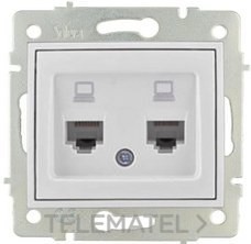 TOMA DOBLE DE DATOS RJ45 CATEGORÍA 6 BLANCO