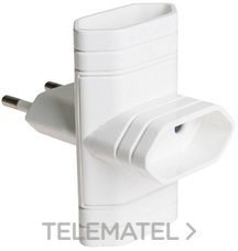 ADAPTADOR 3 TOMAS BIPOLAR 10A DIÁMETRO 4 FUNDAS+OBTURADOR
