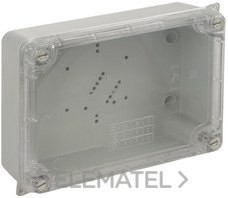 CAJA 153x110x65 TORNILLO 1/4" CON TAPA TRANSPARENTE