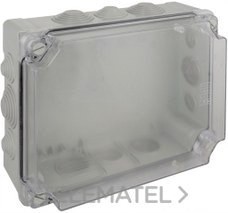 CAJA ESTANCA 310x240x125 TORNILLO PLÁSTICO GRIS TRANSPARENTE