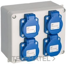 MONTAJE CAJA ESTANCA 817+4 TOMAS SCHUKO 2P+TT 16A