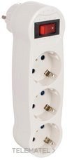 ADAPTADOR BIPOLAR 3 TOMAS TT LATERALES 16A 3680W BLANCO