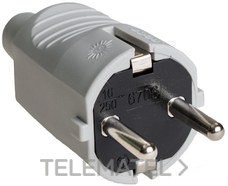 CLAVIJA TT LATERAL 10/16A 250V GOMA GRIS