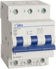 MAGNETOT.3P 3 MOD.25A SECTORES RESID.To.6kA 240/415V AC(50-60Hz)CV.C