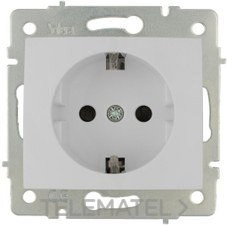 BASE ENCHUFE 2P+TT SERIE EUROPA CON OBTURADOR 16A 83x81 BLANCO