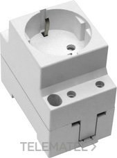 BASE TT LATERAL 16A 250V PARA CARRIL METÁLICO GRIS