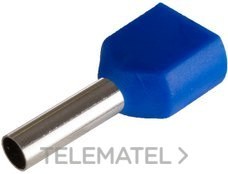 TERMINAL PUNTERA HUECA DOBLE 10mm 2x2,5mm² AZUL (BOLSA 50u)