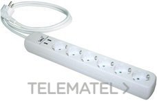 BASE MÚLTIPLE CON 6 TOMAS CABLE H05VV-F 3G1,5 1,5m