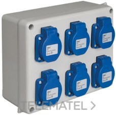 MONTAJE CAJA ESTANCA 886+6 TOMA SCHUKO 2P+TT 16A