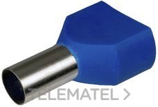 TERMINAL PUNTERA HUECA DOBLE 14mm 2x16mm² AZUL (BOLSA 50u)