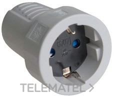 BASE TT LATERAL 10/16A 250V PVC GOMA GRIS