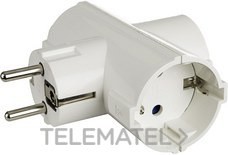 ADAPTADOR TRP.2P+T 16A 250V MAX.3.680W SIST.FRANCÉS CLAV.TPLAST.