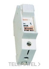 BASE PORTAFUSIBLE CILÍNDRICO RAÍL DIN 1P PA66/10x38/32A