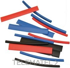 JUEGO DE 18 TUBOS TERMORETRÁCTILES 8cm COLOR ROJO/AZUL/NEGRO