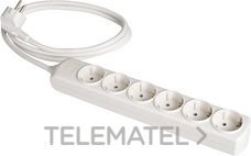 BASE BIPOLAR 6 TOMAS PROLONGACIÓN 3m LIBRE DE HALÓGENOS BLANCO