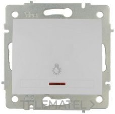 PULSADOR LUZ LUMINOSO 10A SERIE EUROPA 83x81 BLANCO