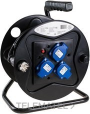 ENROLLACABLES CLAVIJA 2P+TT +BASE 3 TOMA NEGRO