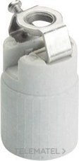 PORTALÁMPARAS E-14 DE PORCELANA 2A 250V CON SOPORTE METÁLICO M10-100