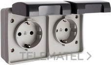 BASE DOBLE ENCHUFE 2P+TT LATERAL 16A CERTIFICADA VDE