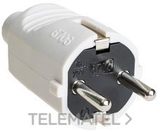 CLAVIJA TT LATERAL 10/16A 250V PVC GOMA BLANCA